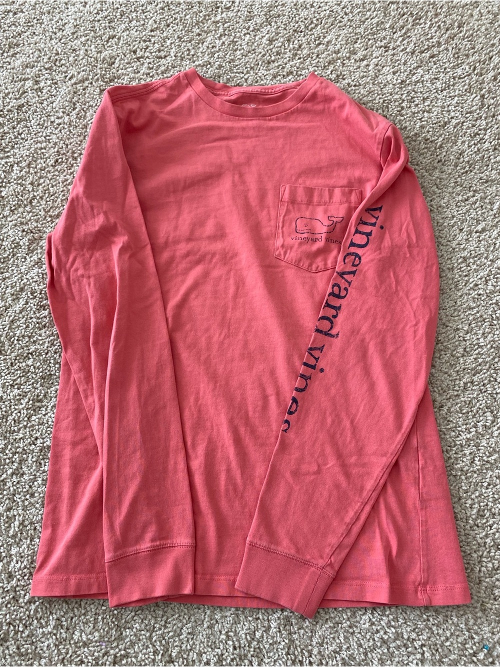 Vineyard Vines XS Coral Long Sleeve 100% Cotton Classic Whale - Picture 2 of 6